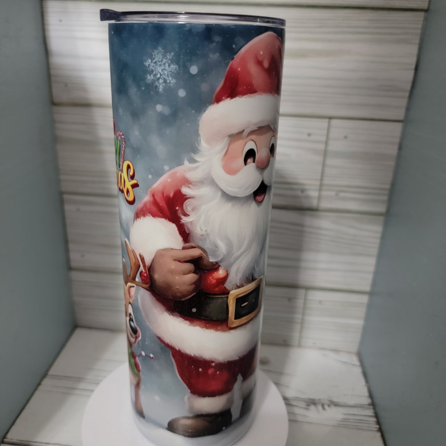 20 oz Christmas Santa Snowman and Reindeer Snow Christmas Tree Sublimation tumbler Drinkware Stainless steel Bottles