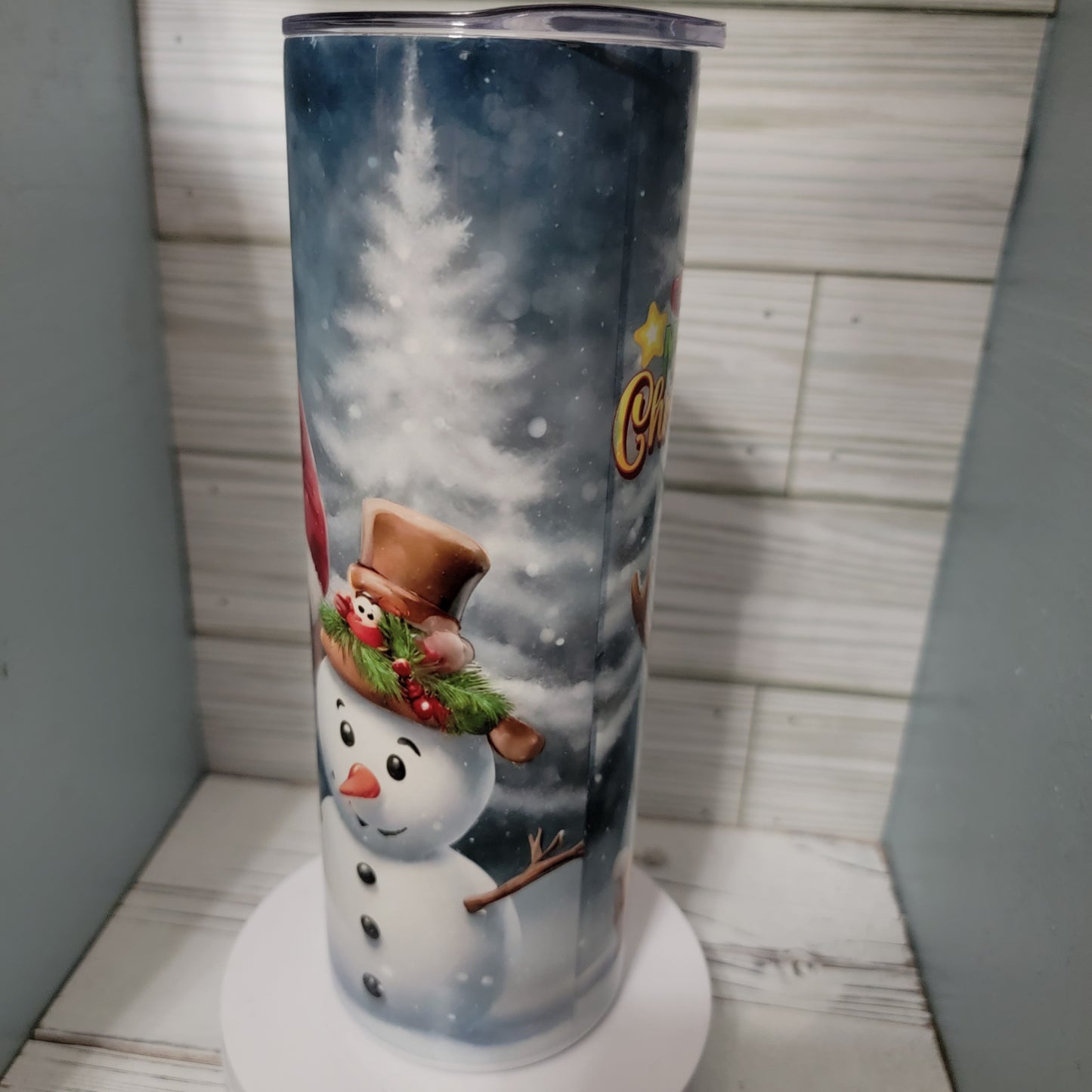 20 oz Christmas Santa Snowman and Reindeer Snow Christmas Tree Sublimation tumbler Drinkware Stainless steel Bottles