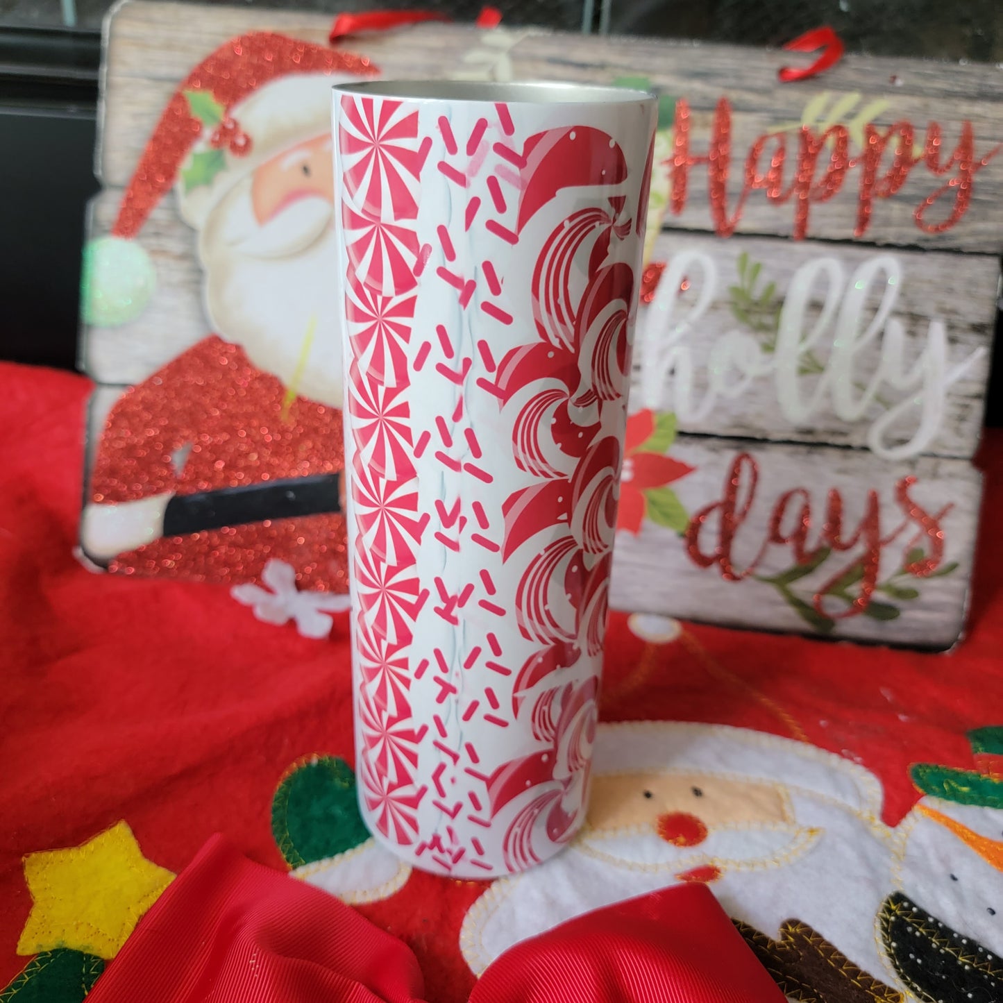 20 oz Sweet But Twisted Candy Cane Christmas Sublimation tumbler drinkware Stainless Steel