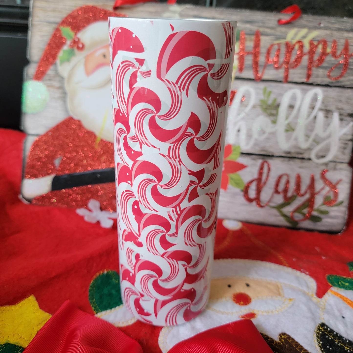 20 oz Sweet But Twisted Candy Cane Christmas Sublimation tumbler drinkware Stainless Steel