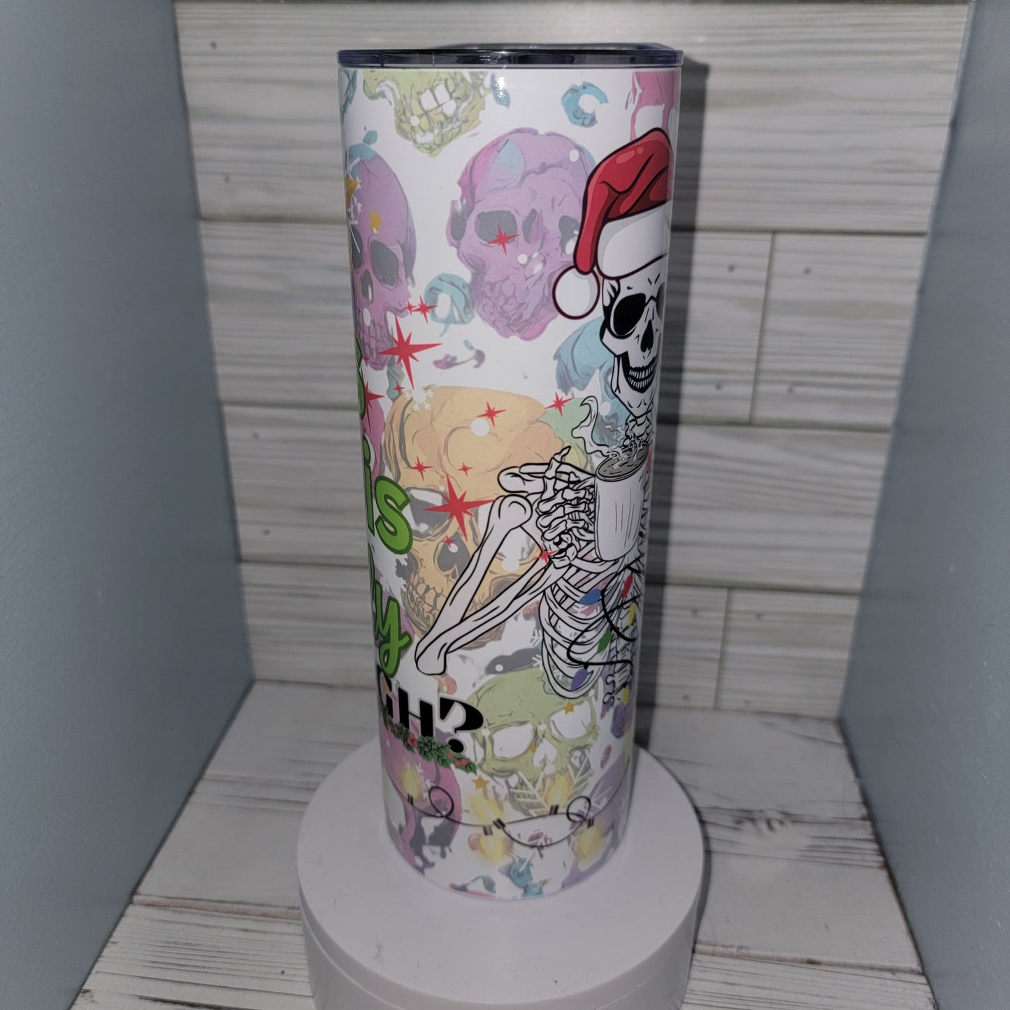 20 OZ Skeleton Christmas Is this jolly enough sublimation tumbler drinkware Stainless Steel