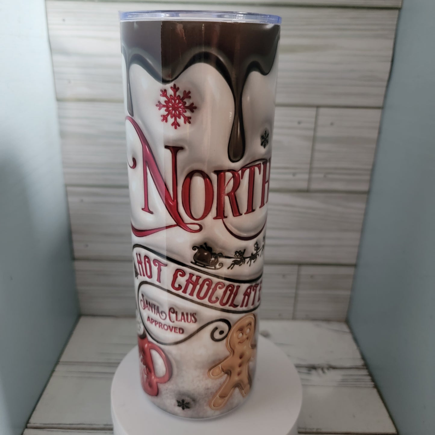 20 Oz 3D Hot Chocolate Santa Gingerbread Tumbler