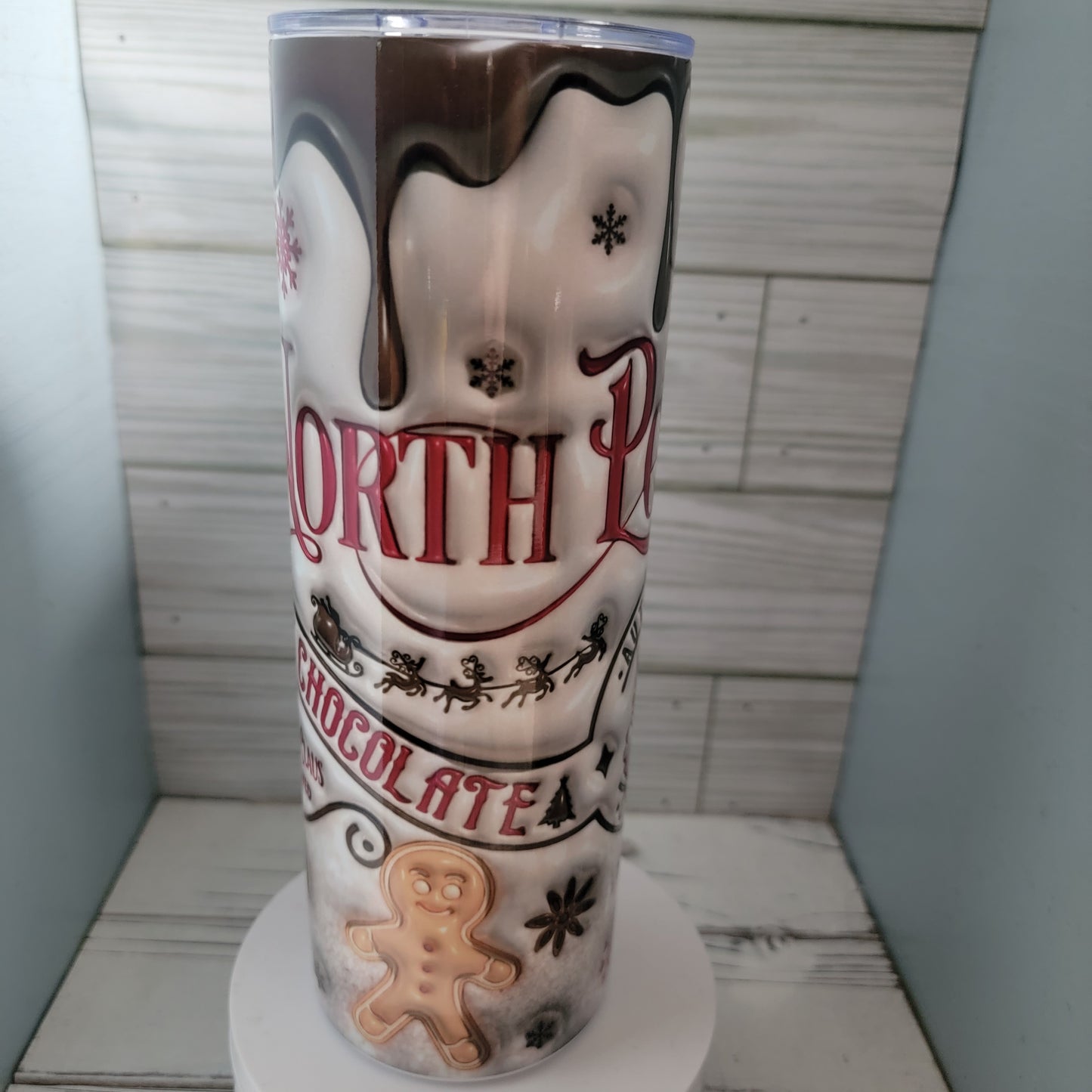 20 Oz 3D Hot Chocolate Santa Gingerbread Tumbler