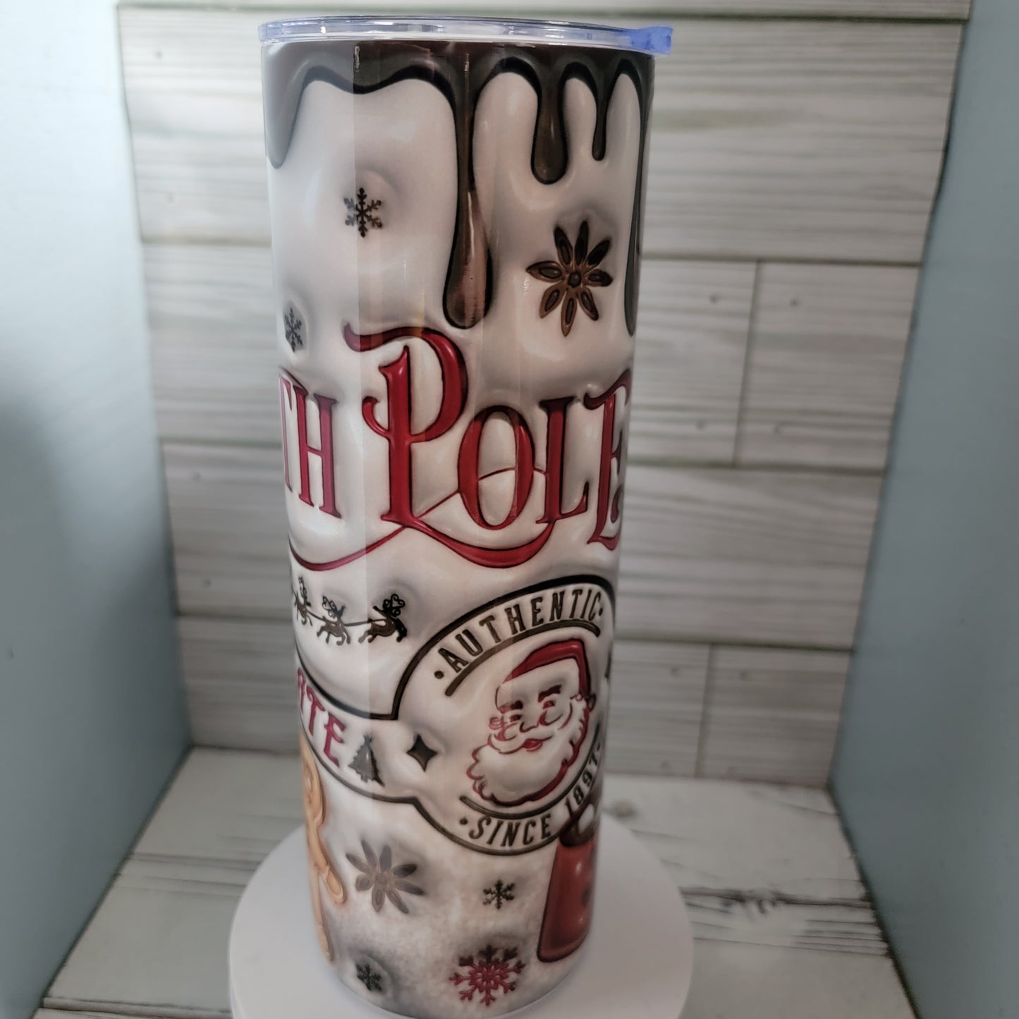 20 Oz 3D Hot Chocolate Santa Gingerbread Tumbler