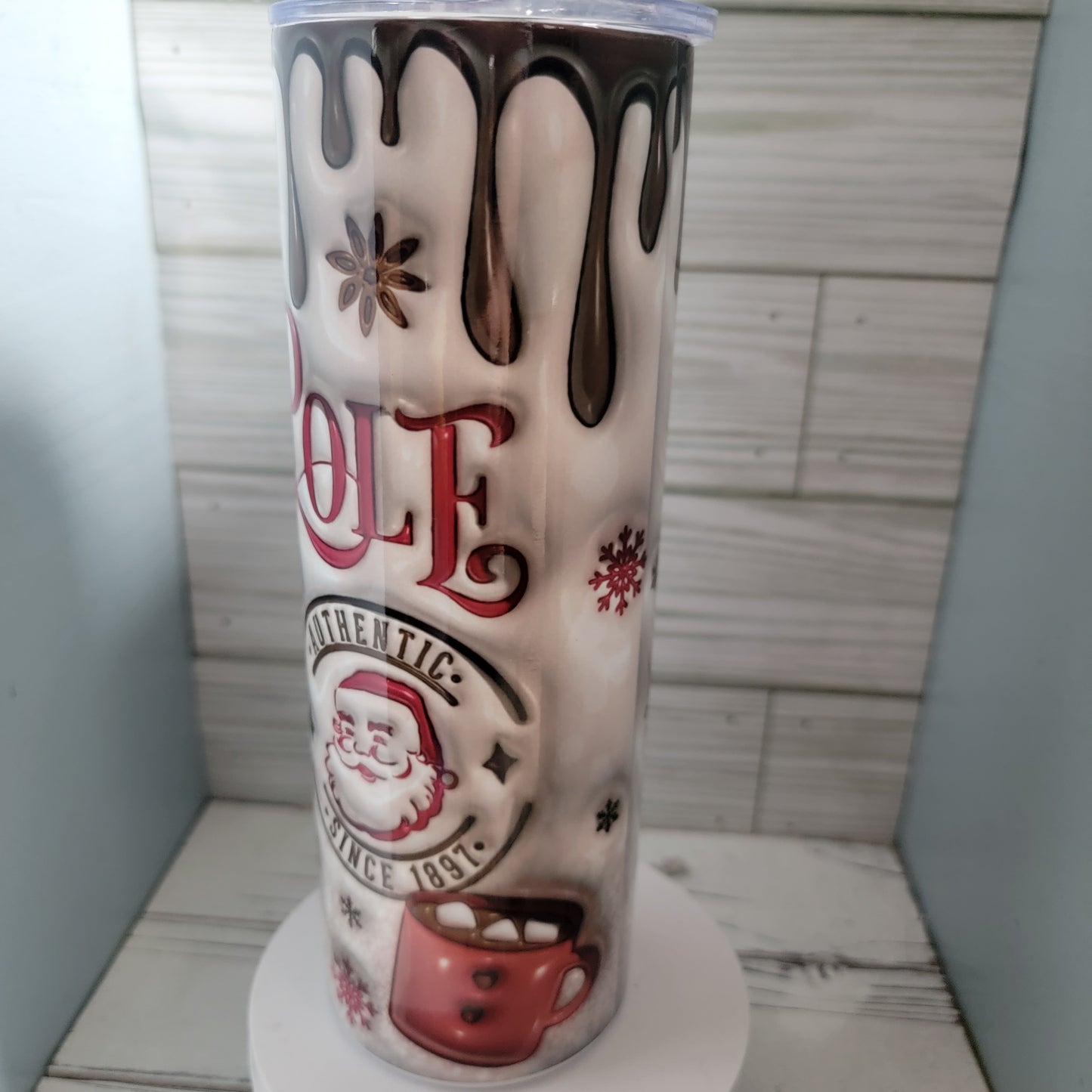 20 Oz 3D Hot Chocolate Santa Gingerbread Tumbler