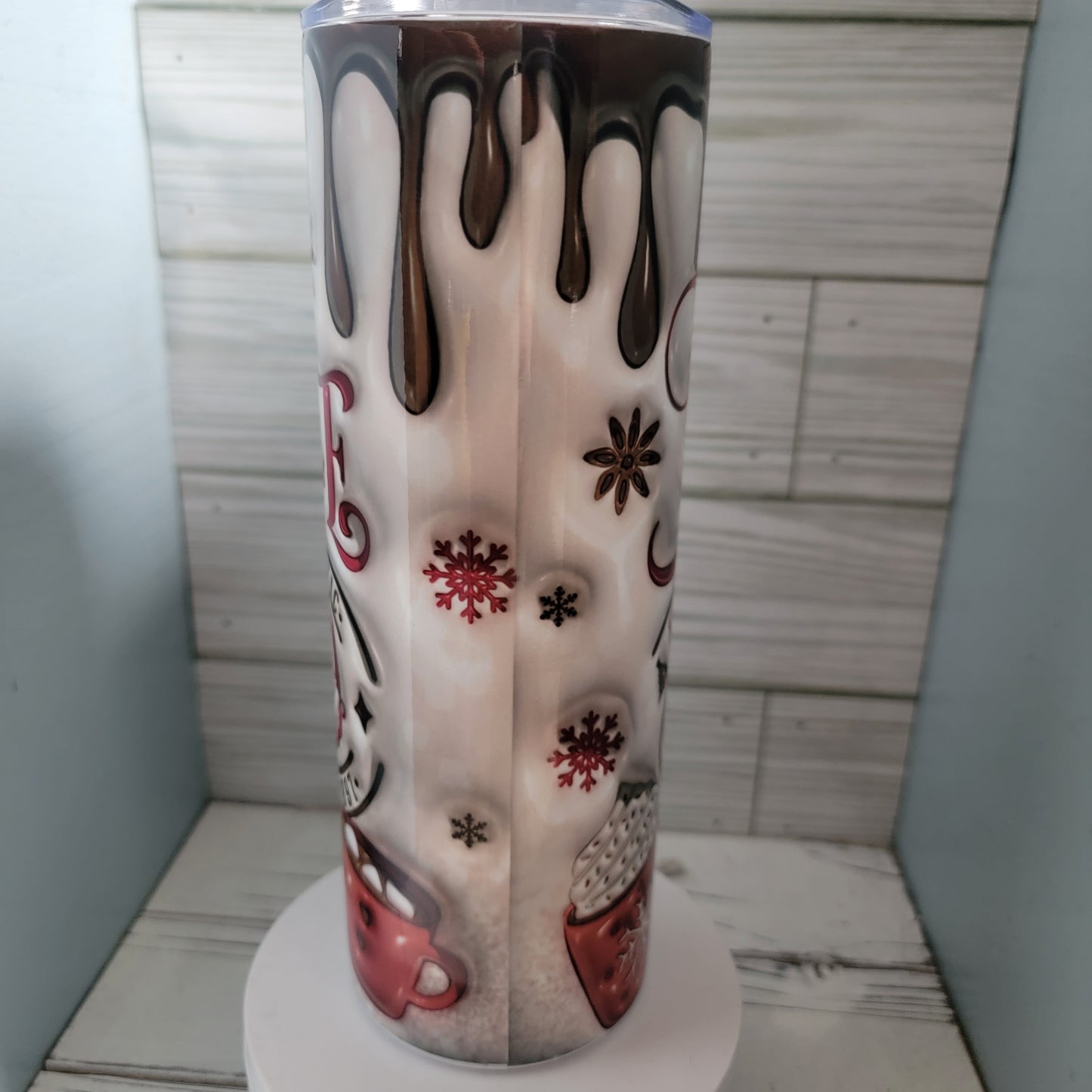 20 Oz 3D Hot Chocolate Santa Gingerbread Tumbler