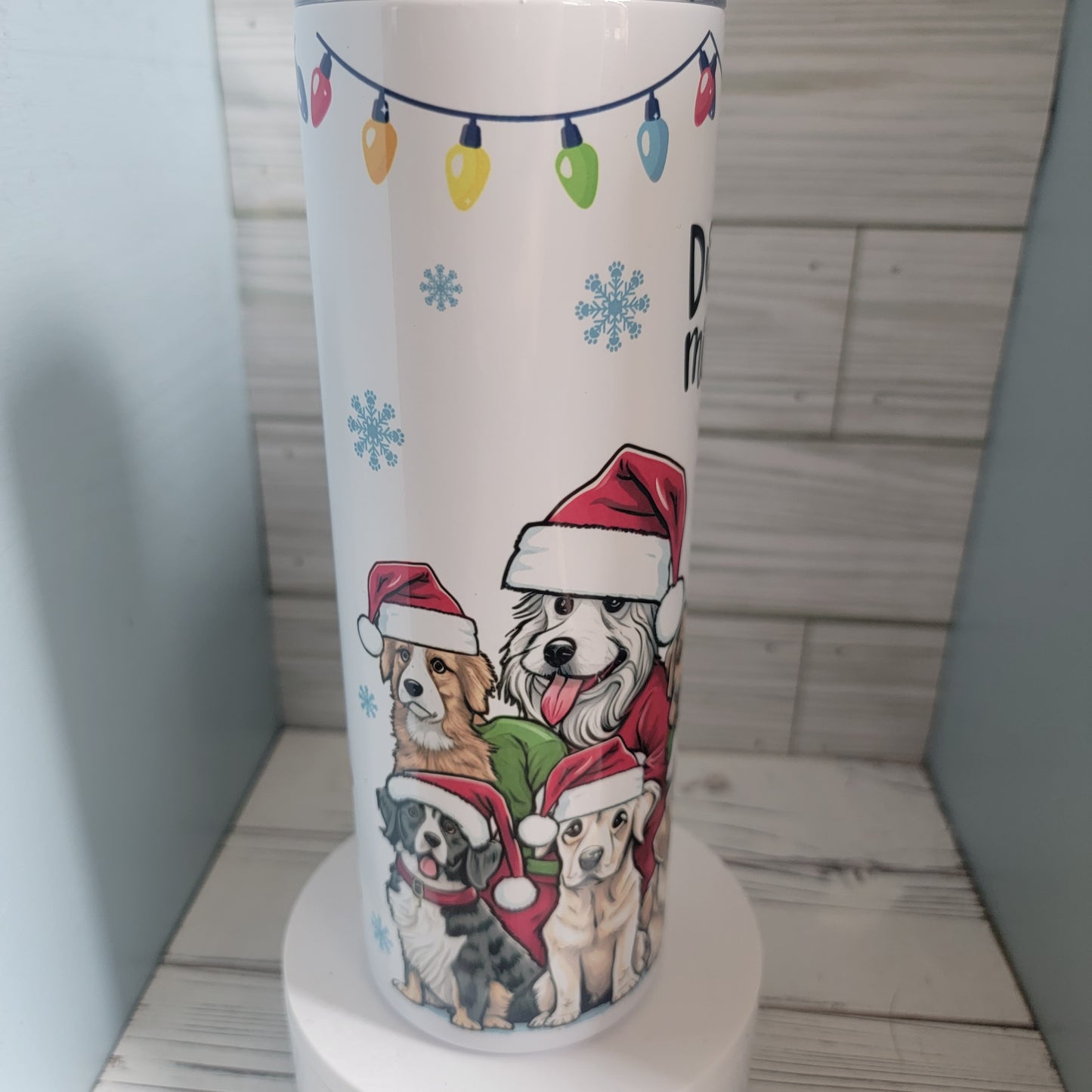 20 Oz Dog Lover Dog Mom Christmas Theme Tumbler