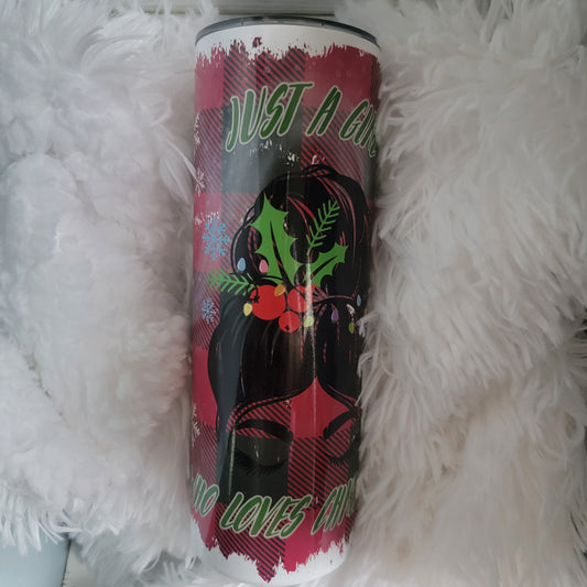 20oz Just a Girl who loves Christmas Tumbler