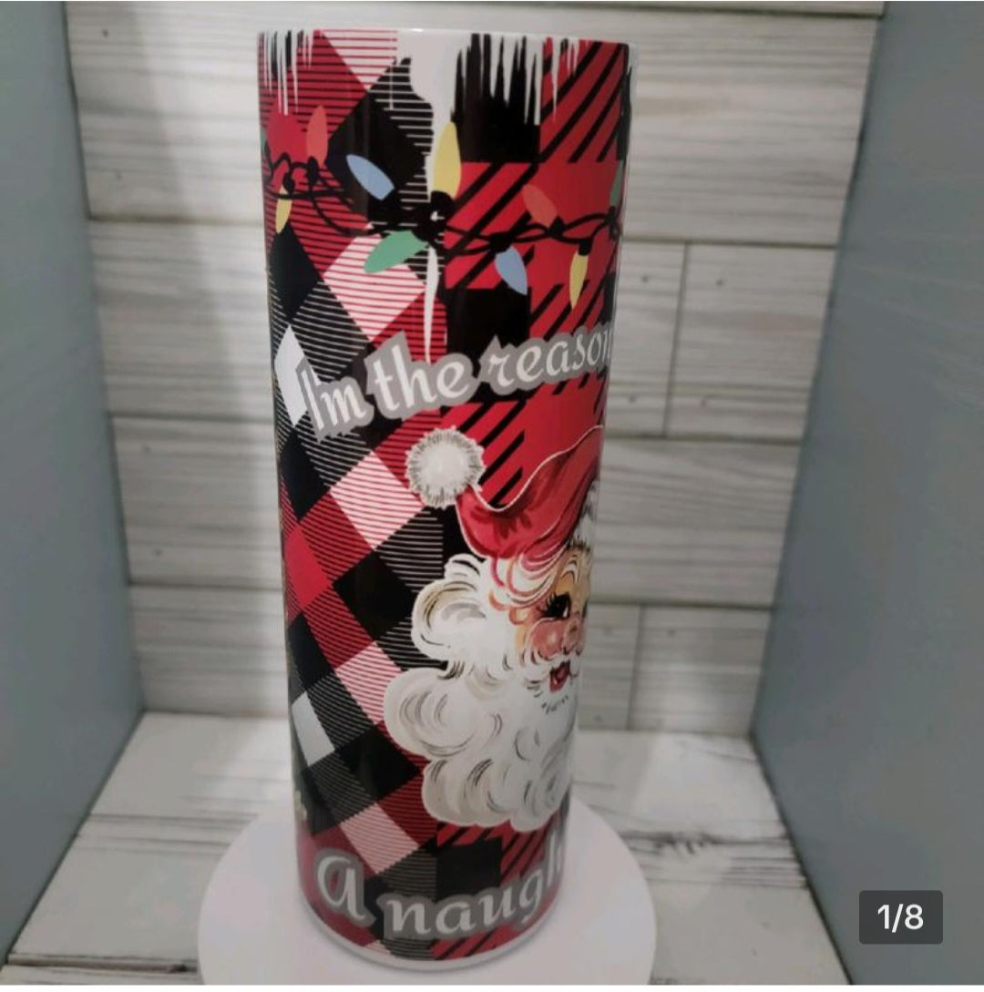 Vintage Santa Naughty List Sublimation tumbler drinkware