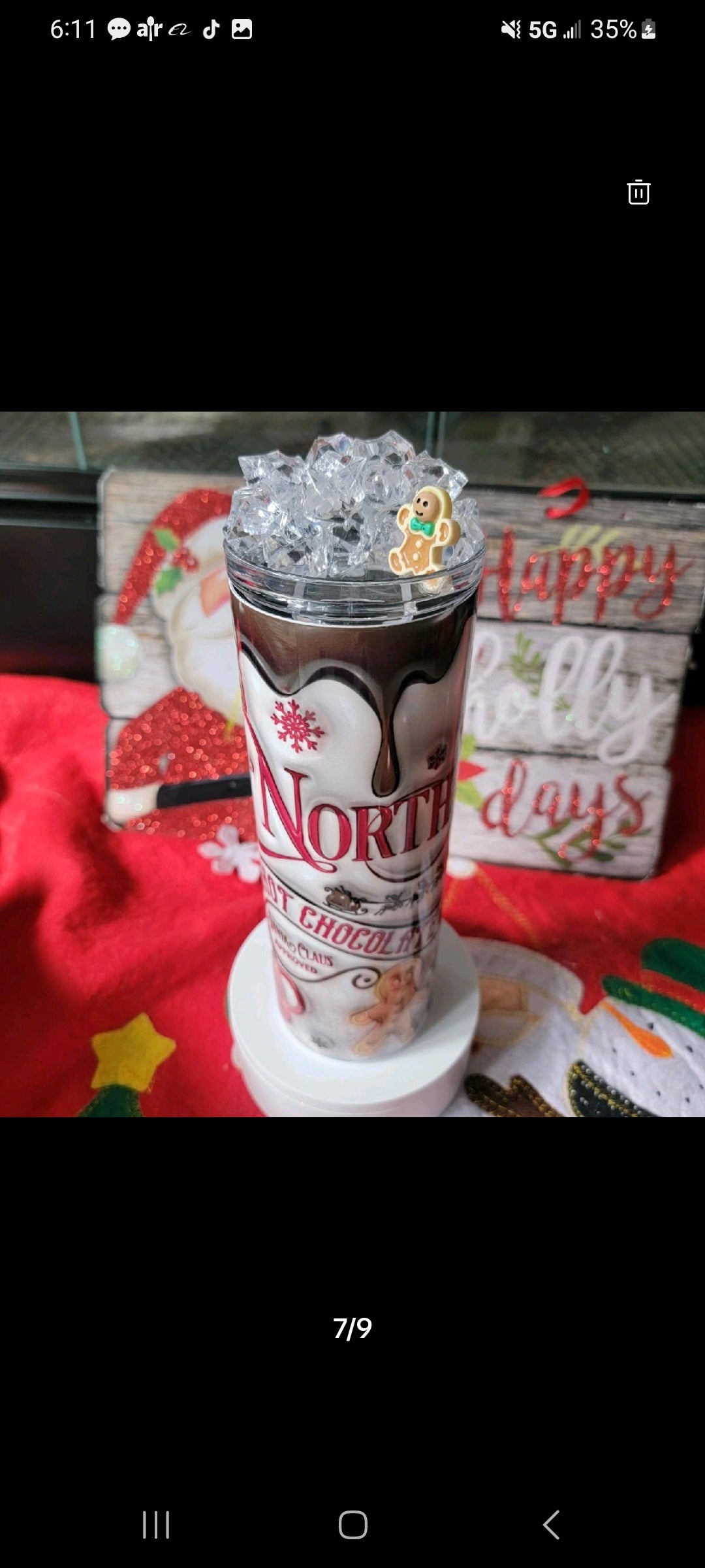 North Pole Santa Hot Chocolate Sublimation Tumbler Drinkware Stainless Steel