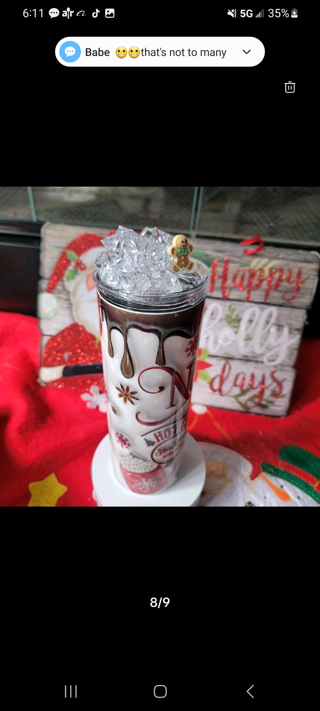 North Pole Santa Hot Chocolate Sublimation Tumbler Drinkware Stainless Steel