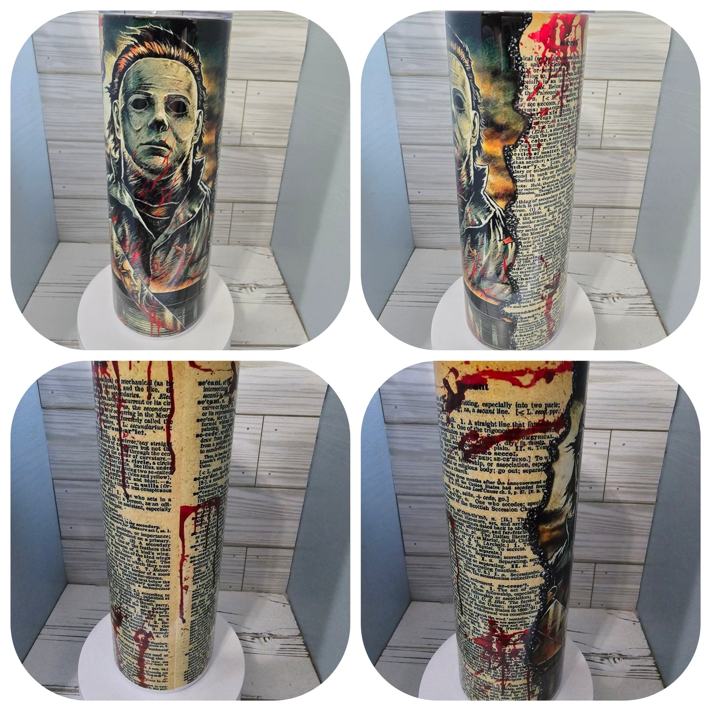 Halloween Spooky sublimation tumblers Ghostface, Michael Myers, pennywise, beetlejuice, jigsaw, chucky, hocus pocus