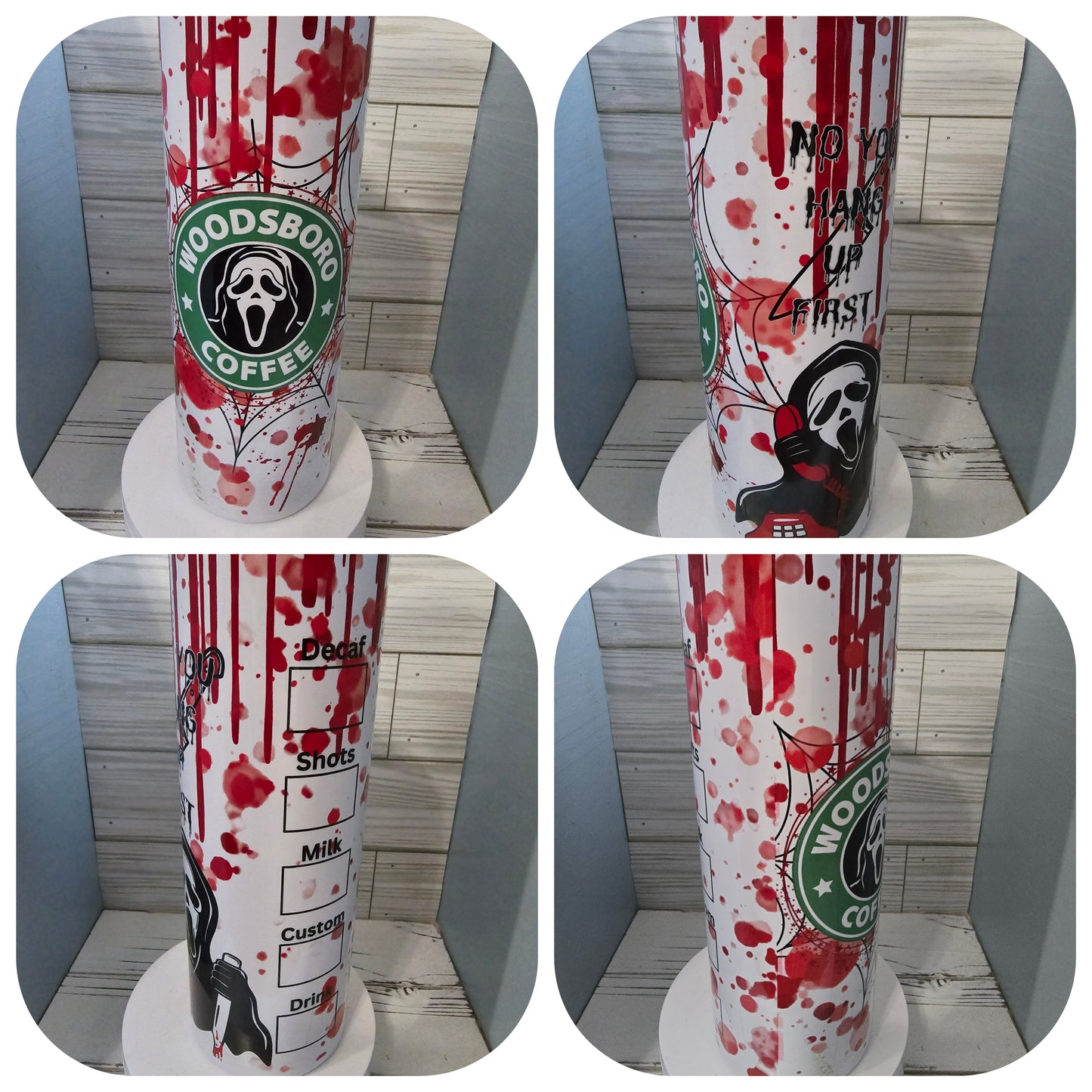 Halloween Spooky sublimation tumblers Ghostface, Michael Myers, pennywise, beetlejuice, jigsaw, chucky, hocus pocus